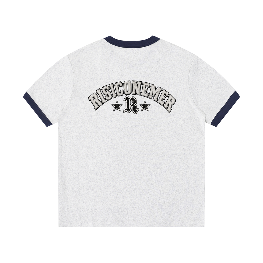 Contrast Edge Ribbed Crewneck T-Shirt