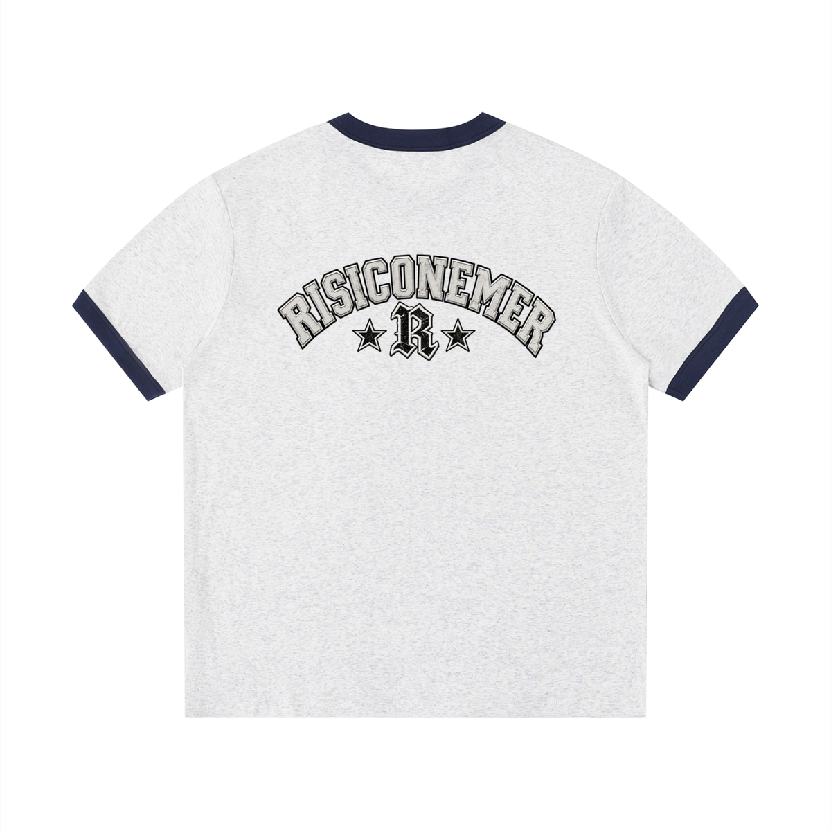 Contrast Edge Ribbed Crewneck T-Shirt