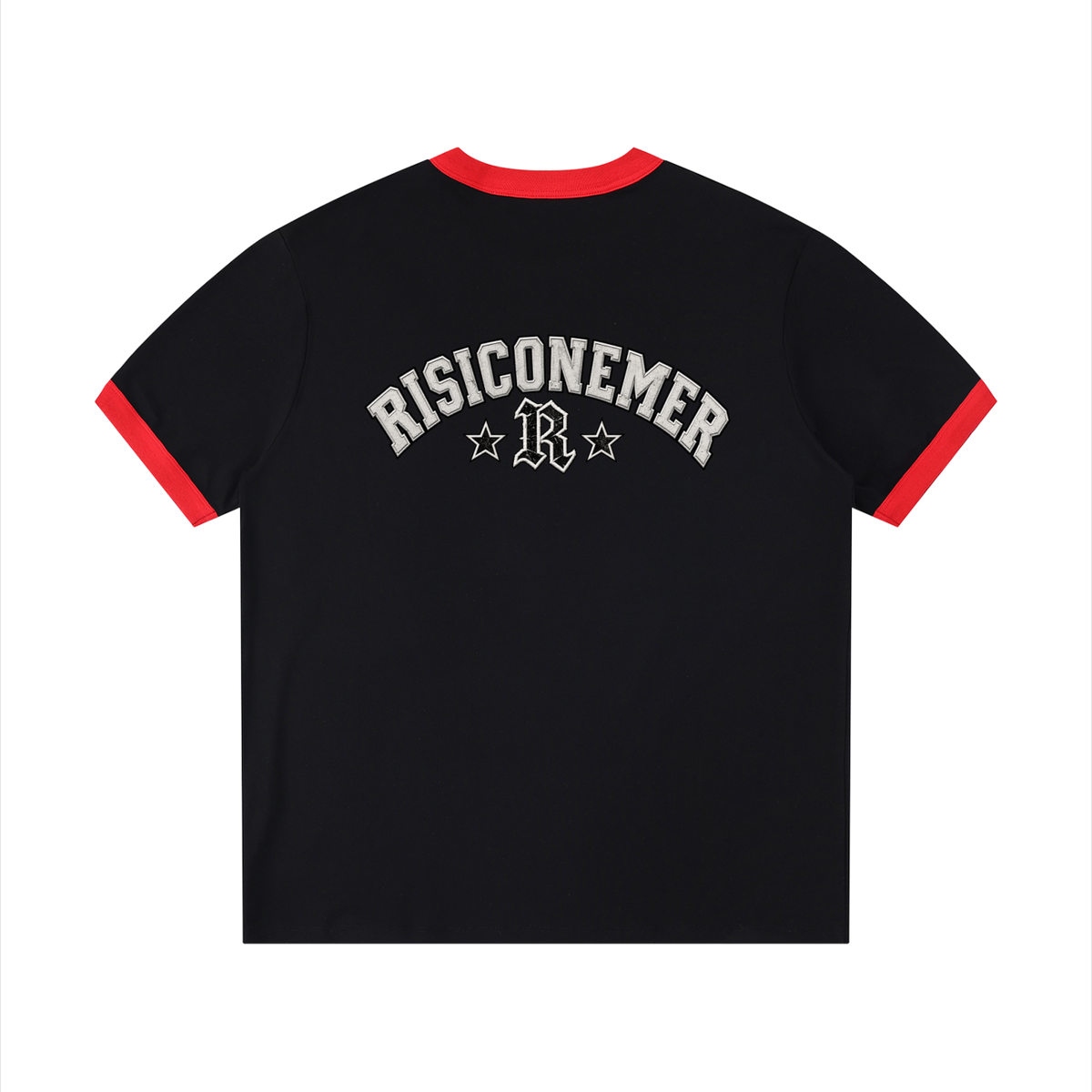 Contrast Edge Ribbed Crewneck T-Shirt