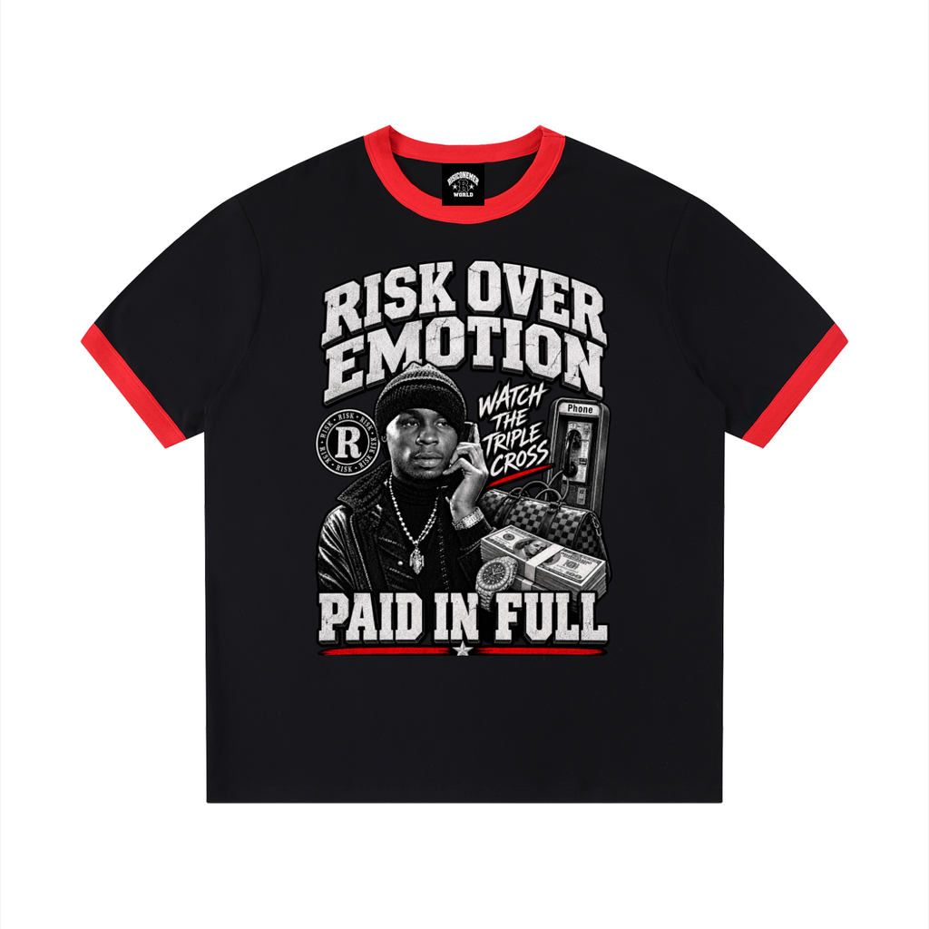 Contrast Edge Ribbed Crewneck T-Shirt